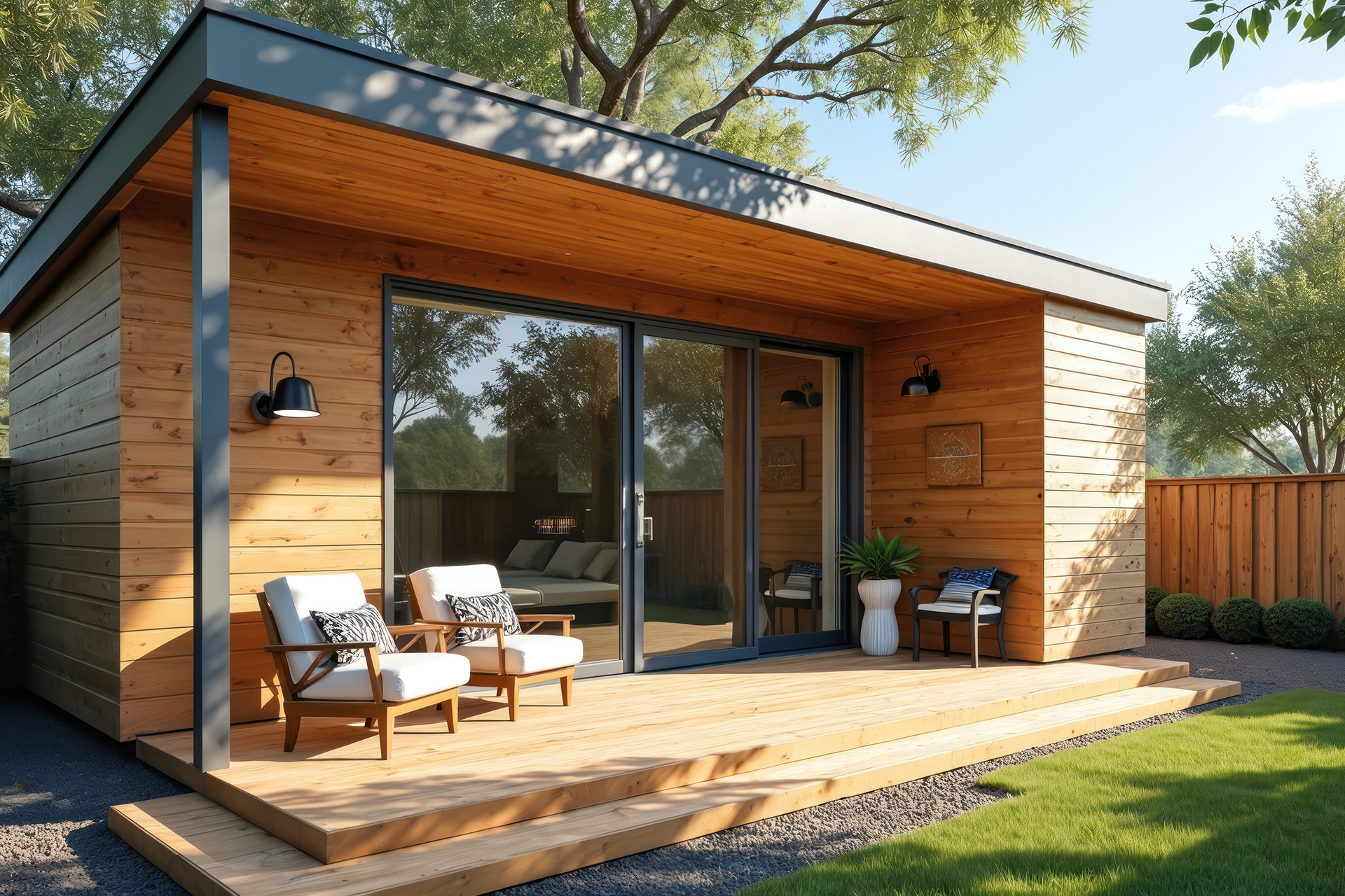 Modern backyard ADU unit with private entrance